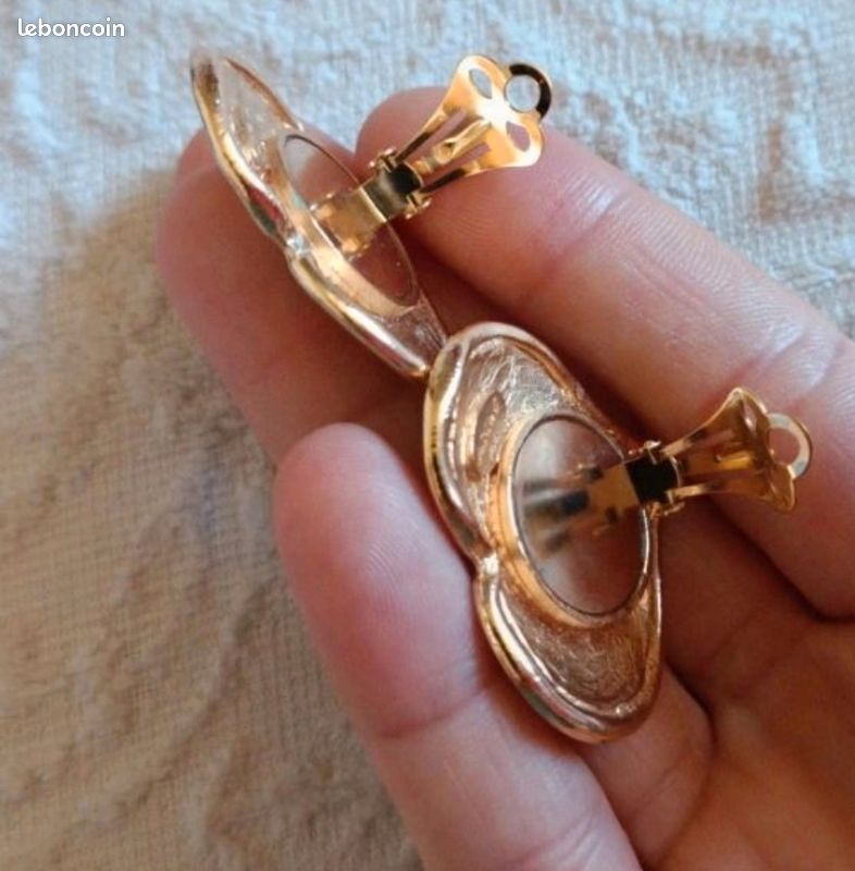 Boucles D'oreilles Signées Jacky De G Paris - Paire Vintage, Occasion En Bon état