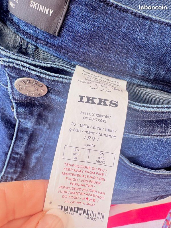 Jeans Skinny IKKS Femme - Taille 26 - Neuf Avec étiquettes