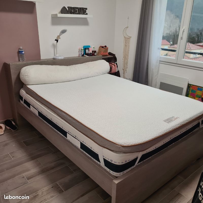 Ensemble lit 140x190 cm + sommier+matelas (image 1)