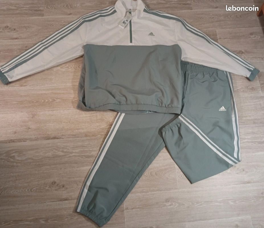 Survêtement adidas vert clair et écru XXL neuf (image 1)