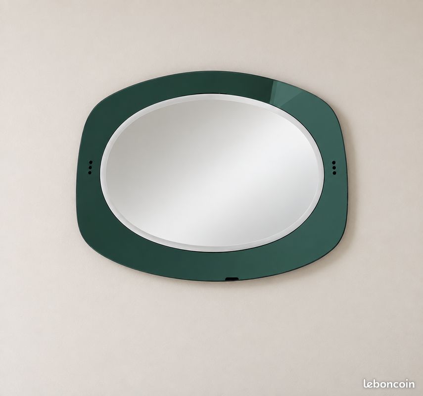 Miroir vintage salle de bain en verre ISA Bergamo vers 1980 (image 1)