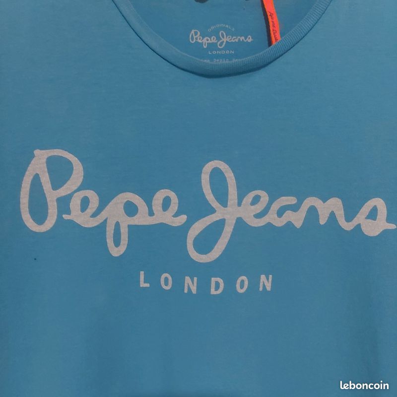 T-shirt Pepe Jeans London - Femme Taille S, Bleu, 100% Coton, Neuf Avec étiquettes