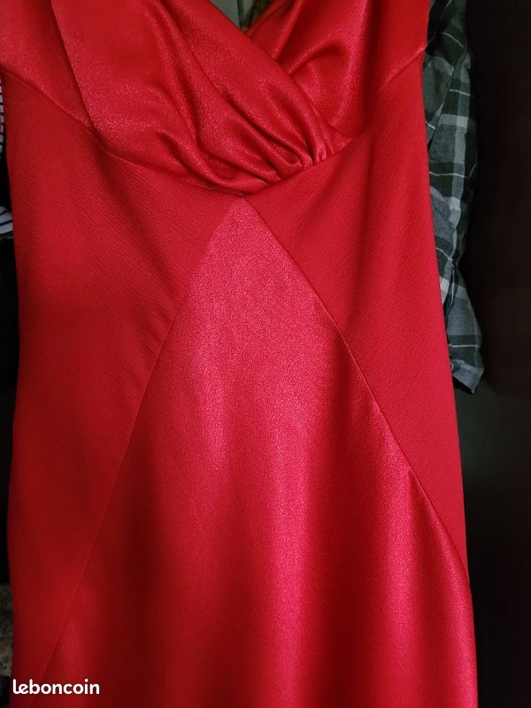 Belle robe longue cocktail rouge taille 38 (image 5)
