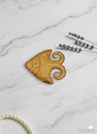 Broche Vintage Patrice Giraudeau Pour Les Julies - Fleur Avec Cabochon De Verre - Parfait état