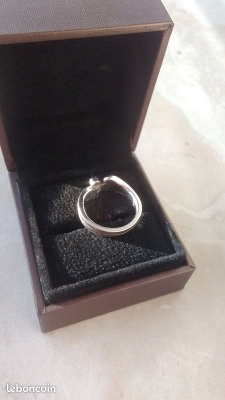 Bague fiançaille or blanc 18 carat + diamant (image 3)