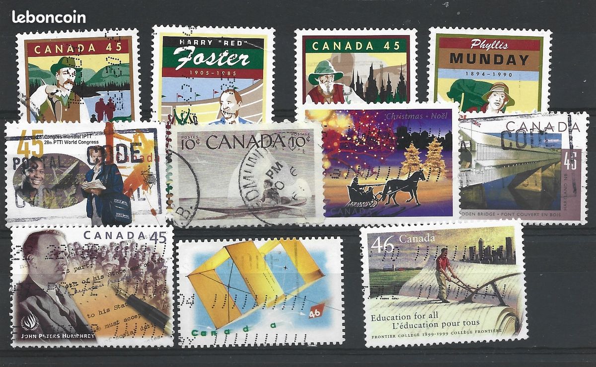 Collection De Timbres Canada Terre-Neuve - Thème Trains Et Chemins De Fer, Occasion, Non Classés