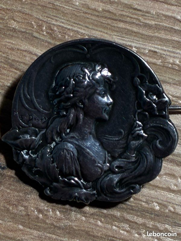 Broche Art Nouveau En Argent Sterling - Signée E. Drospy - Occasion