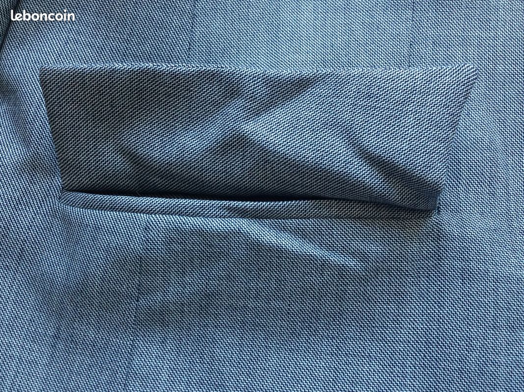 Veste de costume / Blazer vintage femme Marcelle Griffon – Laine peignée – Gris chiné (Taille 50 / Grande Taille) (image 3)