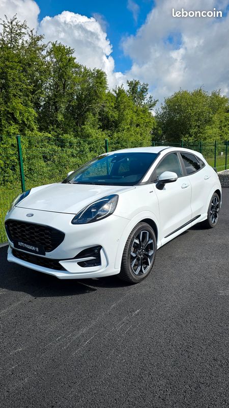 Superbe Ford Puma St Line X 1.0 125 Ch Mhev Flexifuel Ethanol D'ORIGINE Sieges + Volant chauffant Hayon électrique Hifi B&O Semi Cuir Jantes 18 Assistance à la conduite Entretien Complet Ford à jour (image 1)