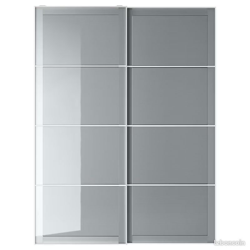Portes coulissantes gris effet teinté, 150x201 cm (image 1)