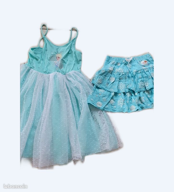 Ensemble robe jupe Disney Reine des neiges taille 8 ans (image 1)