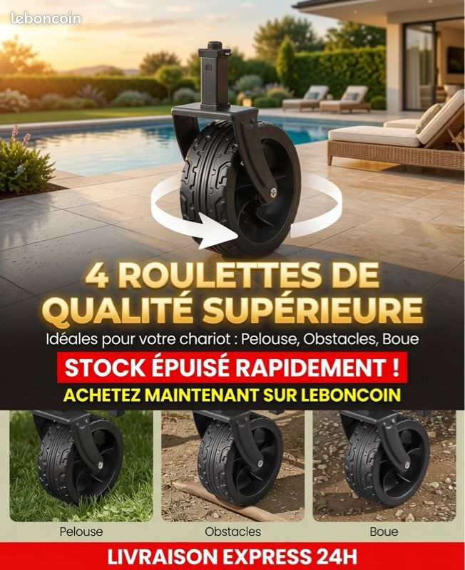 Chariot de Transport Pliable 150L 120kg - Camping Jardin Courses - 4 Roues 360° Compact Noir (image 7)