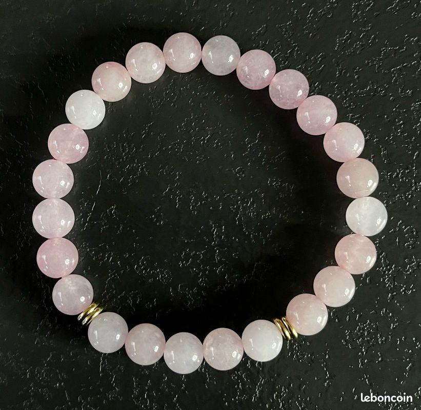 Bracelet Qwartz rose pierre naturelle fait main – œil de tigre