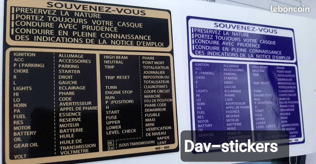 XLV 750 R stickers autocollant information réservoir (image 1)