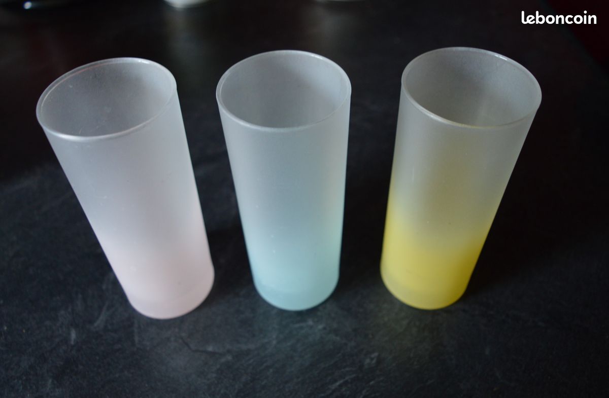 Lot 6 verres à orangeade dans corbeille en bois (image 2)