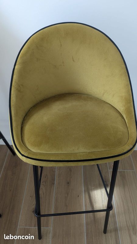 Tabouret de bar velours (image 1)