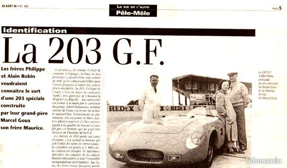 LVA 854 Peugeot 203 GF Igor Troubetzkoy BERLIET T 100 de 1957 (image 4)