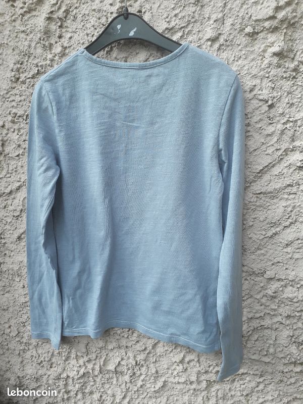 T-shirt 10 ans bleu avec licorne manches longues fille (image 8)