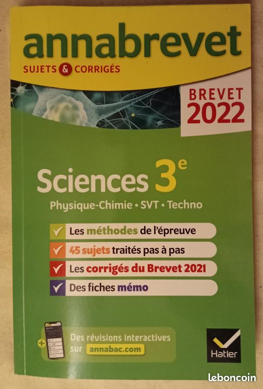 Annales du Brevet Annabrevet 2022 Physique-chimie, SVT, Technologie 3e (image 2)