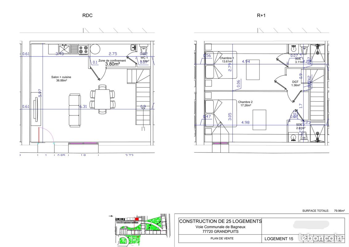 Maison 3 pièces 80 m² · à Grandpuits-Bailly-Carrois · 80 m² · 244 100 €