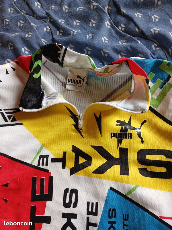 Maillot Cycliste Vélo club Portet Vintage 80'S acrylique rétro Jersey - M
