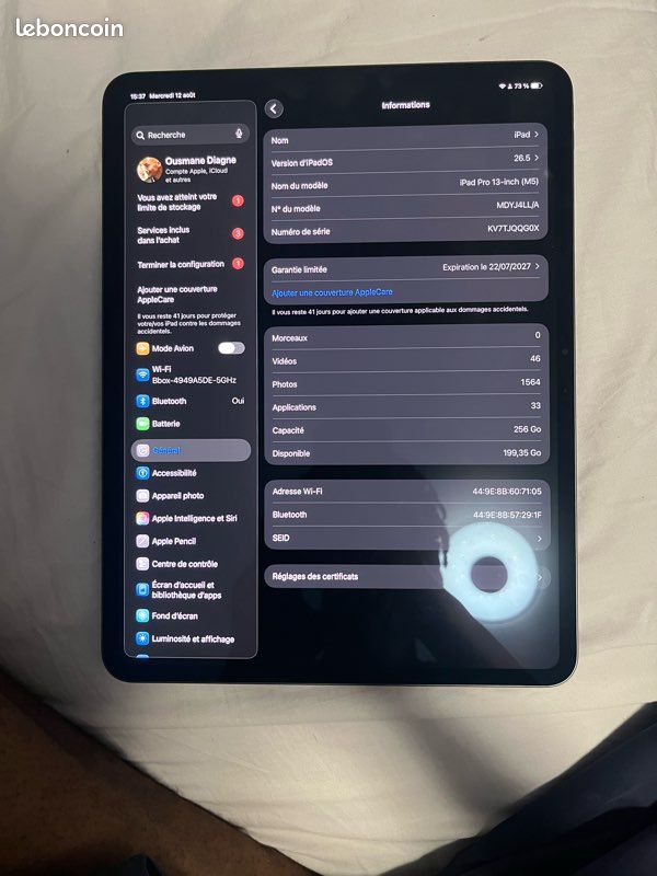 Ipad Pro 13 pouces M5 256 Go Noir Sidéral – Quasi Neuf– Garantie 2027 (image 10)
