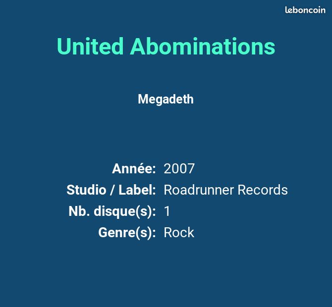 United Abominations - Megadeth (image 2)