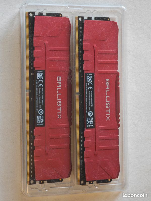 DDR4 Crucial Ballistix 16 Go (2x8 Go) à 3200MHz (image 1)
