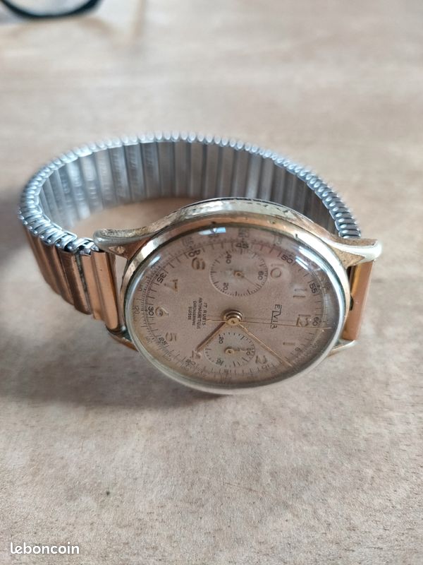 Montre Mécanique Ancienne Elvia Pour Homme - Style Classique - Vintage