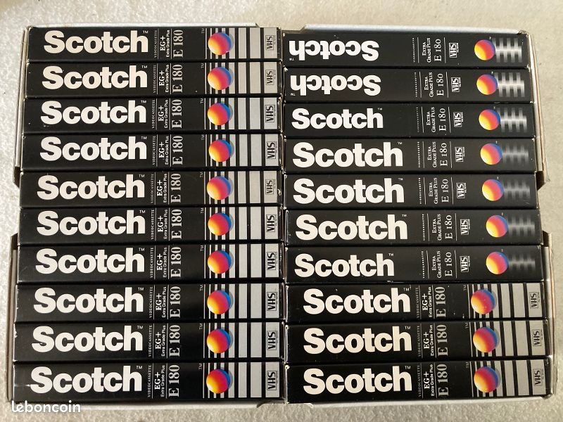 LOT DE 3 cassettes video vhs vierge scotch EG+ extra grade plus E 180 EUR 18,99 - FR