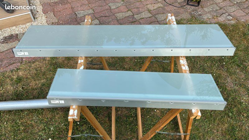 2 étagères en verre blanc poli (image 2)