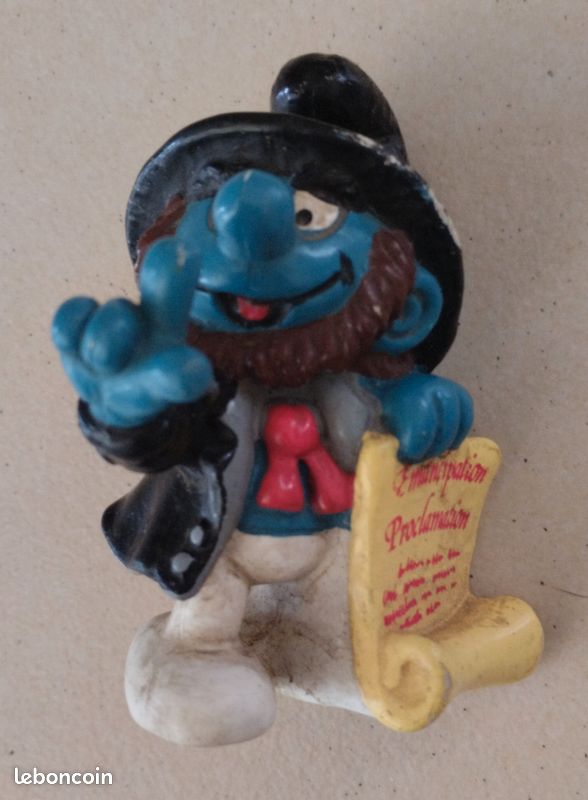 Figurine Schtroumpf Au Hamac - Schleich 1984 Allemagne - édition Rare Y21 - Très Bon état