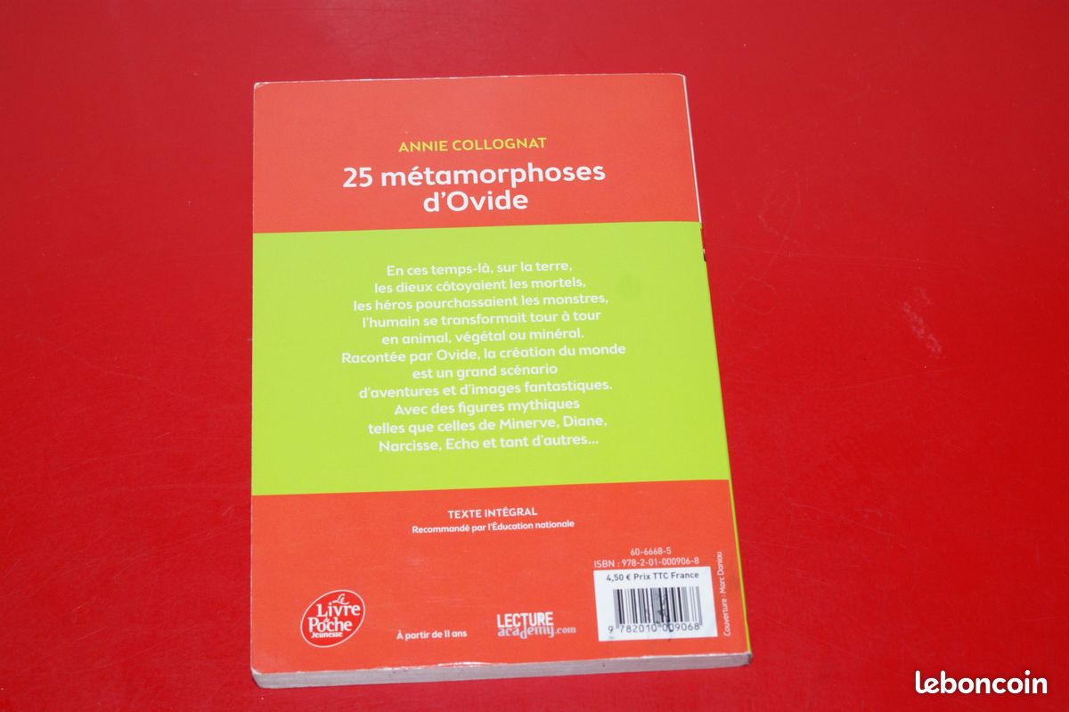 LIVRE 25 METAMORPHOSES D'OVIDE de ANNIE COLLOGNAT (image 2)