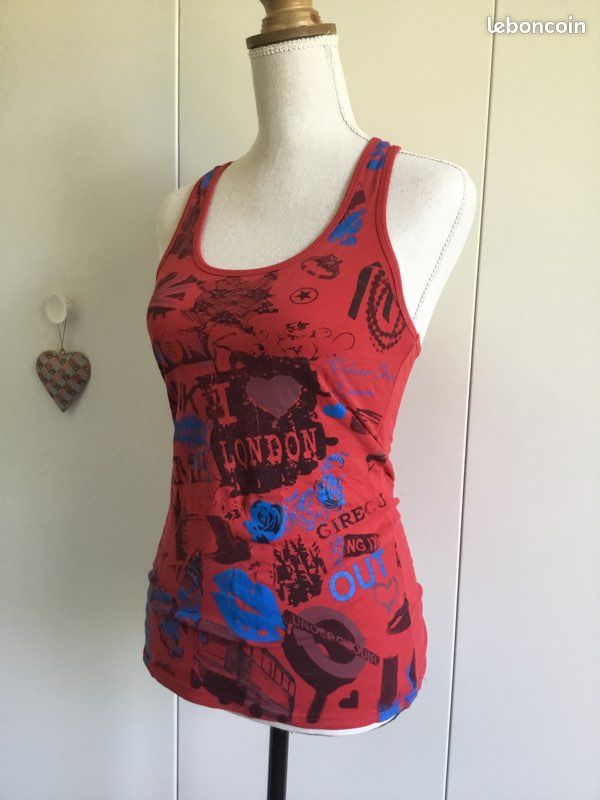 Top rouge style vintage en M, MICOLET' (J-2 fashion wharf) Vêtements