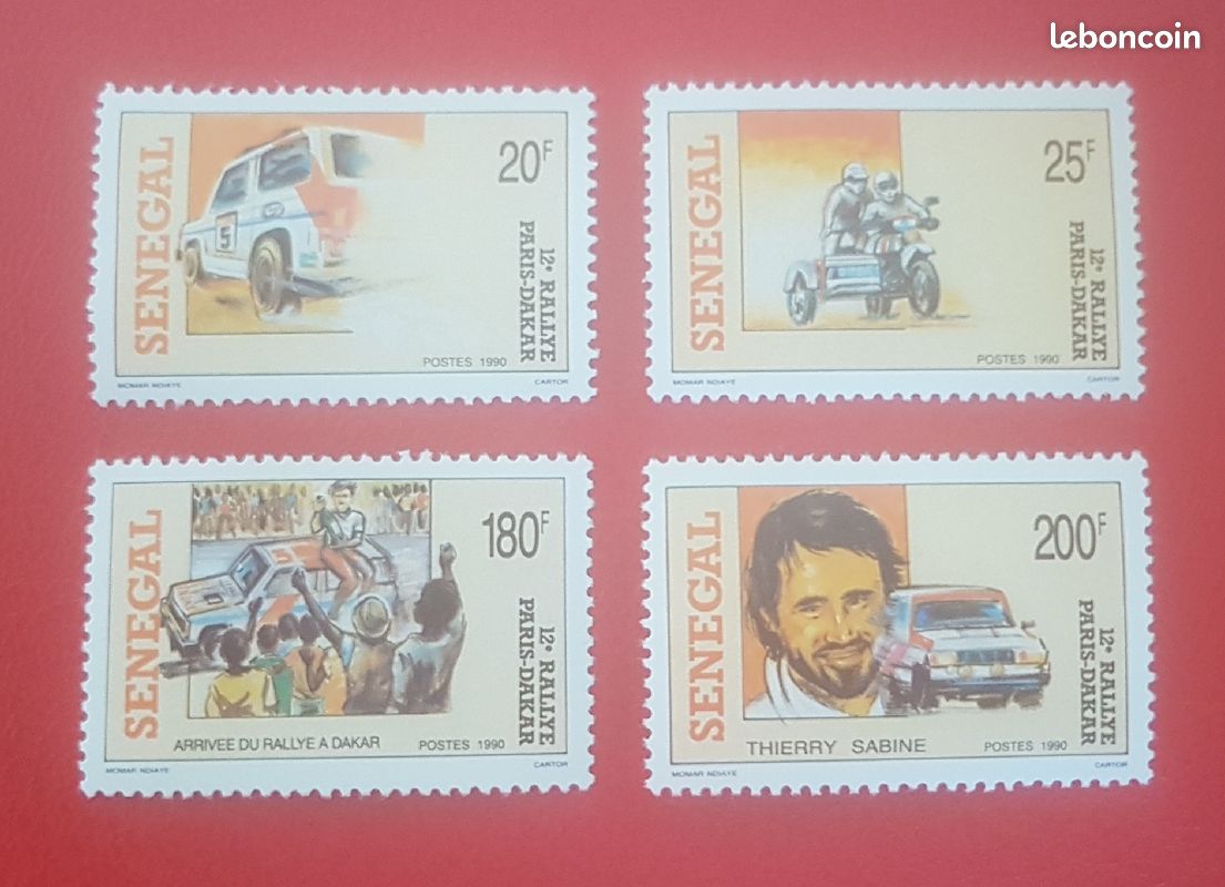 Timbre Sénégal - 12éme Rallye Paris Dakar (image 1)