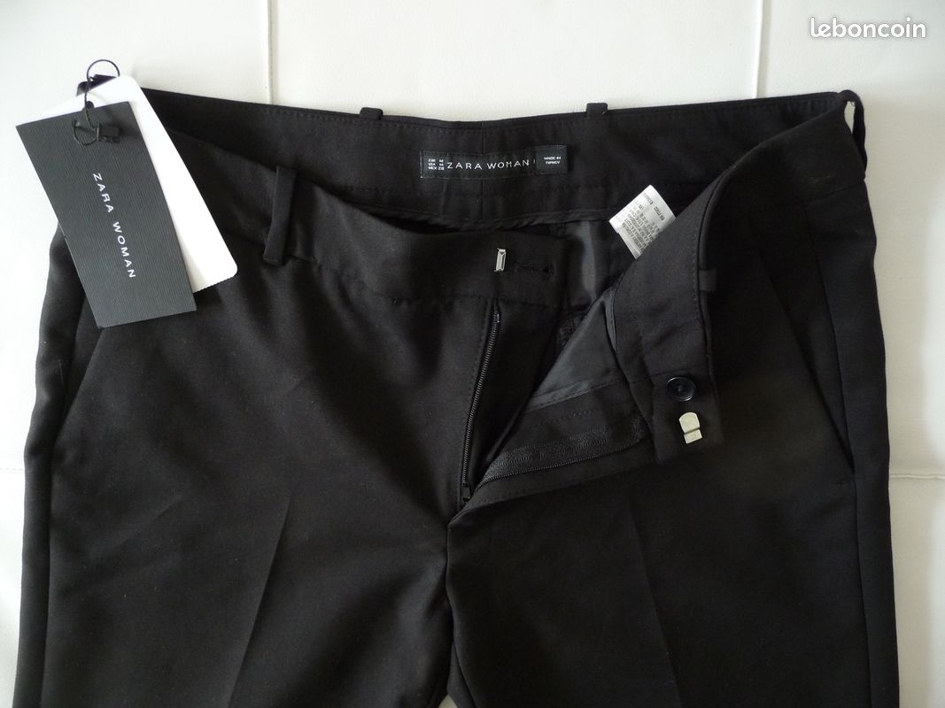 PANTALON NOIR ZARA FEMME TAILLE M NEUF mlbc (image 1)