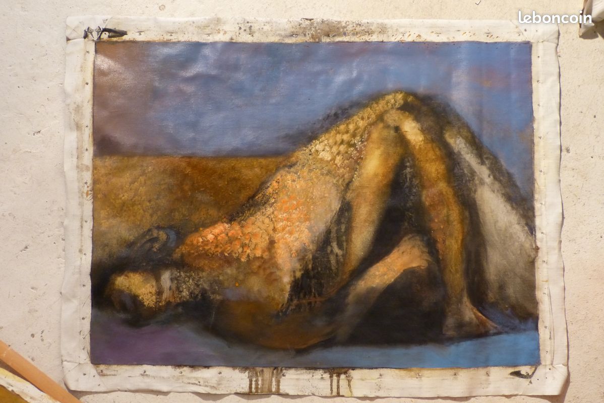 Tableau original huile sur toile: Nu couché (image 3)