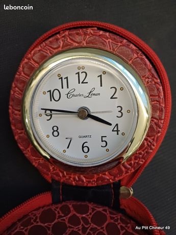 LOT MONTRE + Reveil à Quartz de Voyage Charles Leman Vintage / Pile Neuve Fourni EUR 9,80 - FR