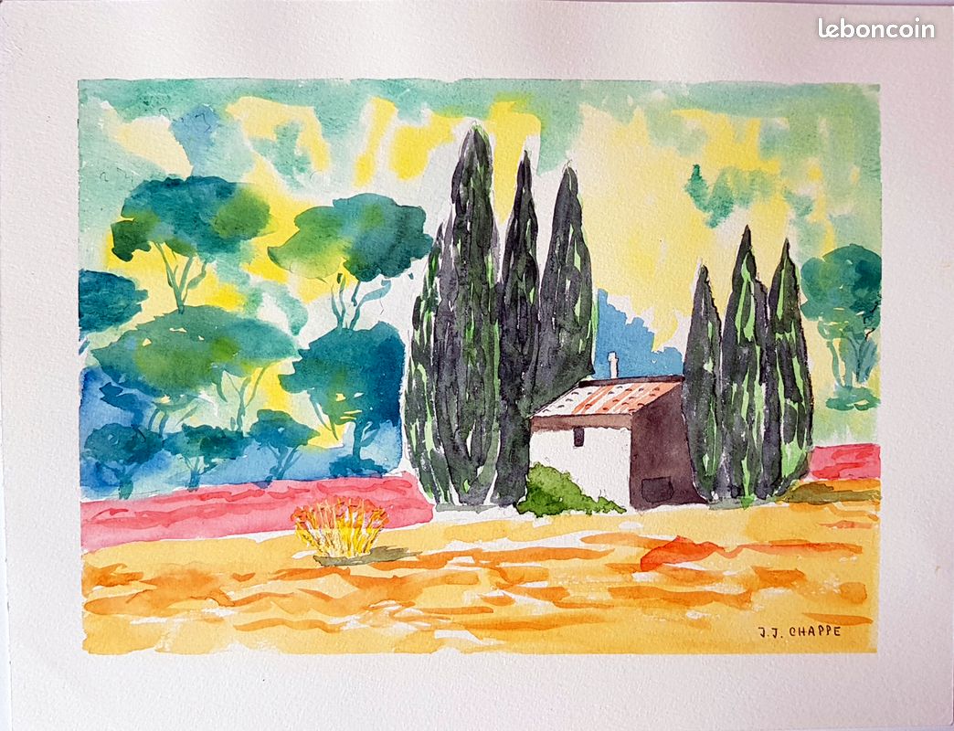 Aquarelle maison Provencale (image 1)