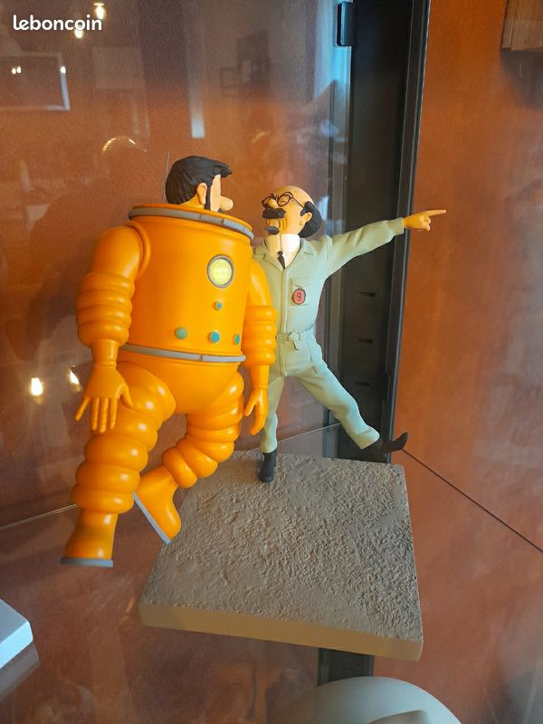 TINTIN - ENSEMBLE DE 3 FIGURINE DE TINTIN/MILOU/HADDOCK SUR LA LUNE Plomb 4cm