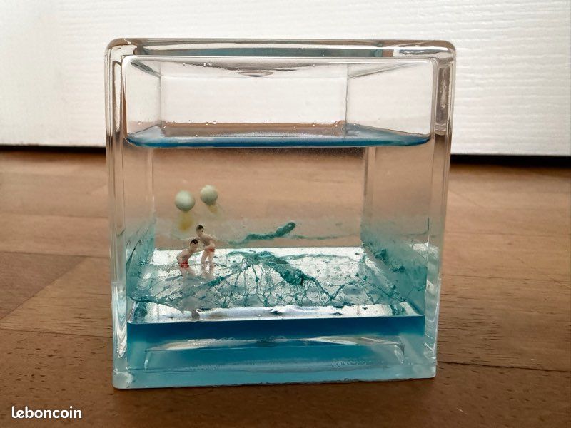 Presse-papier / Butoir De Livre En Verre – Cube Coin Coupé – Fait Main – 4 Pouces