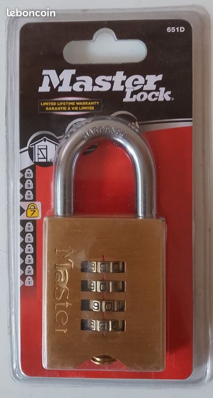 Cadenas Master Lock à code 4 chiffres neuf (image 1)