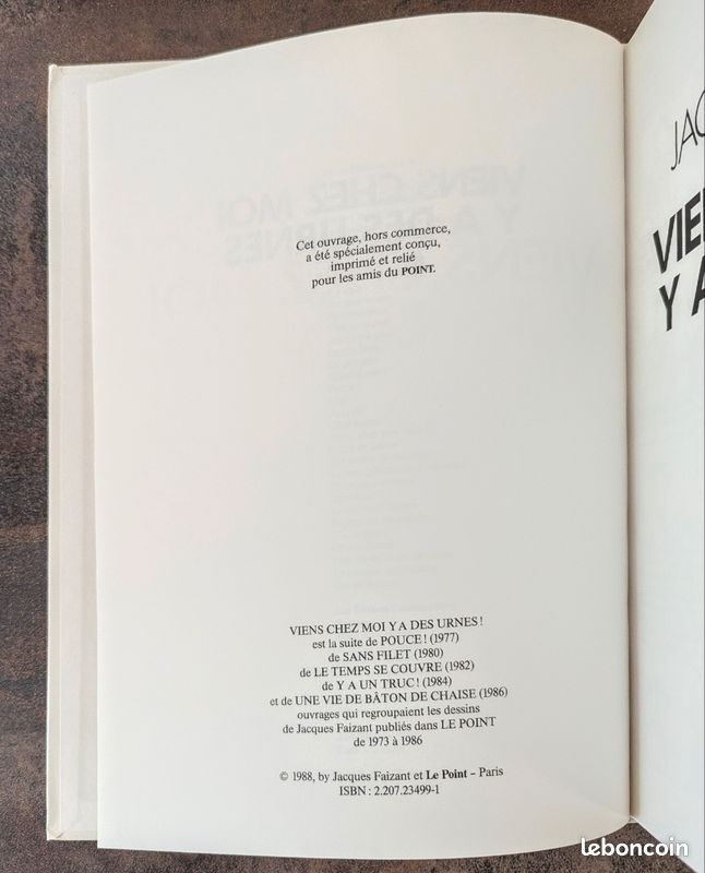 Viens chez moi, y'a des urnes - Jacques Faizant (Édition Originale 1988) (image 5)