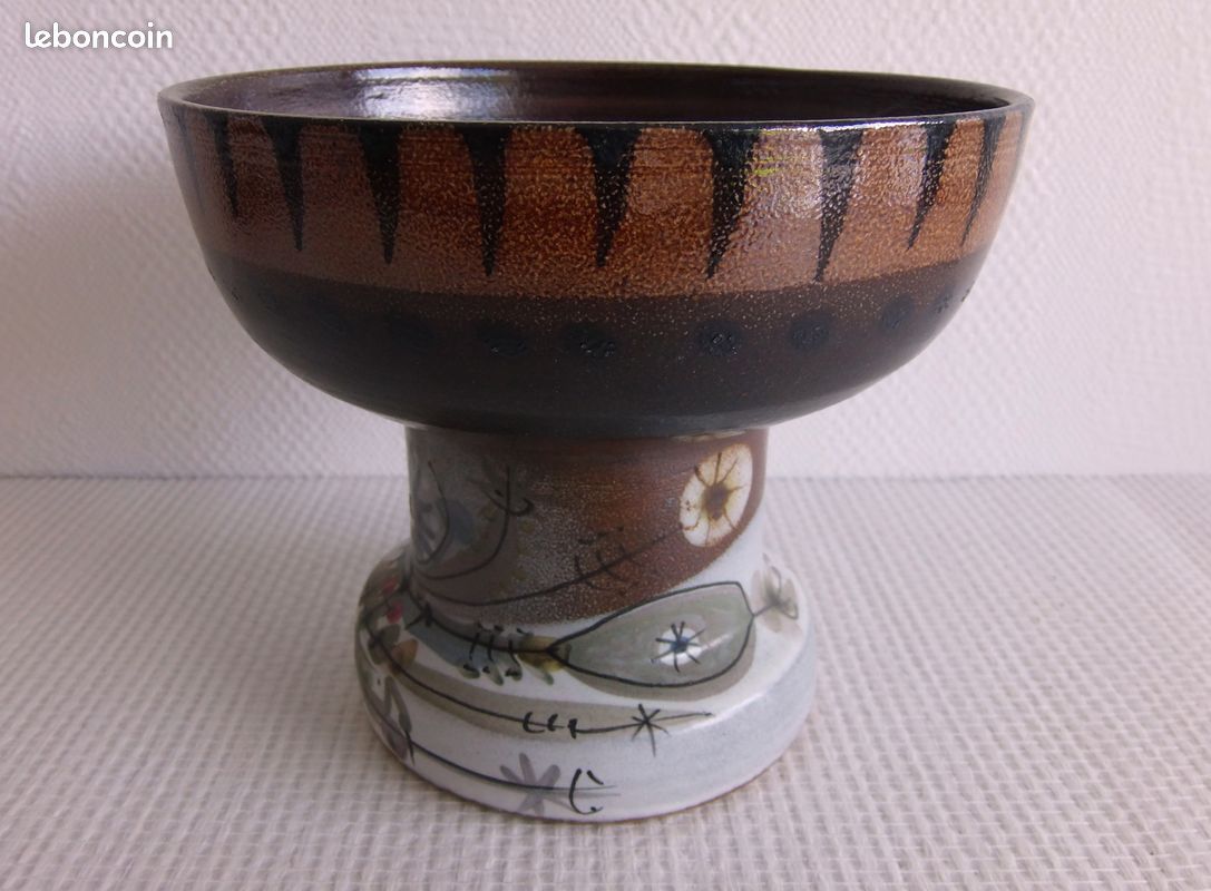Superbe grand bougeoir en céramique de André L'Helguen pour Keraluc Quimper - Vintage (image 5)