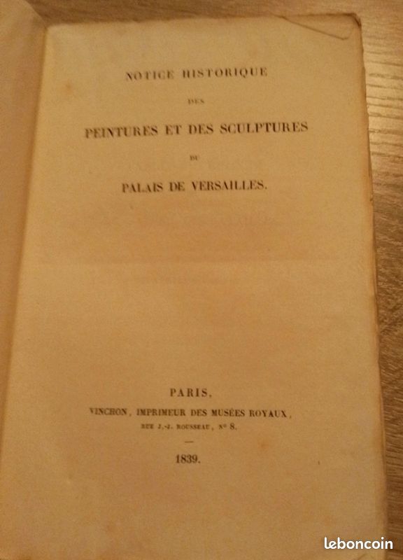 Livres anciens premières éditions Palais de Versailles (image 8)