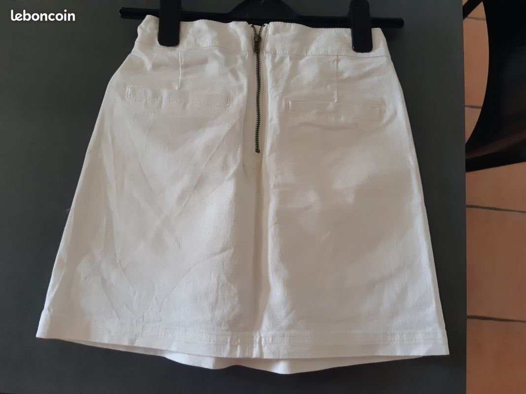 b+ab Minijupe à Taille Haute | Blanc | MA