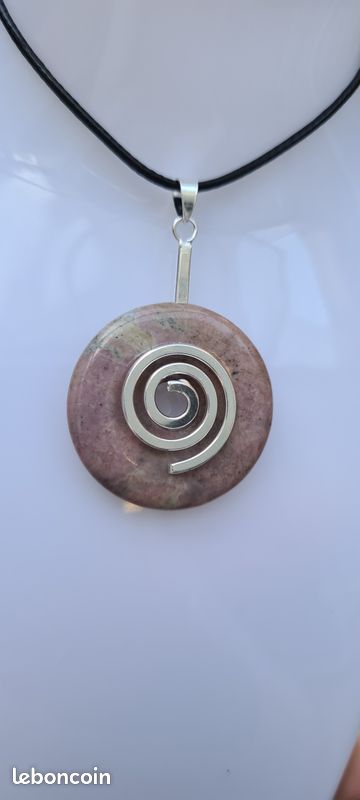 Pierres et Minéraux. Pendentif Donuts Rhodochrosite (image 2)