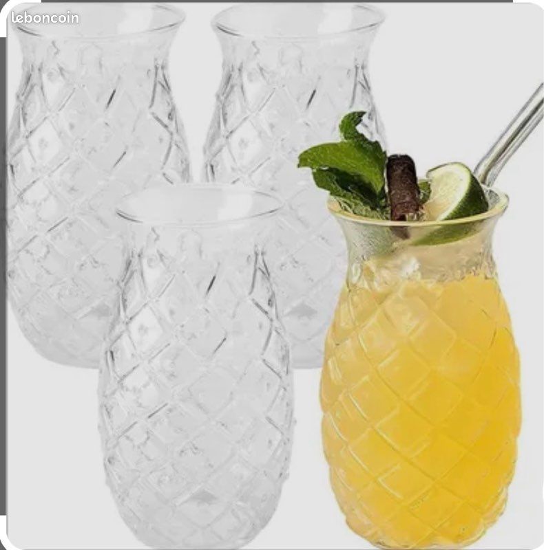 Verres Creatifs 4 Verres à Cocktail En Forme D'Ananas - 480 Ml, Verre Transparent Pour Maison/Bar Verre Ananas Cocktail Verres Creatifs 4 Verres à Cocktail En Forme D'Ananas - 480 Ml, Verre Transparent Pour Maison/Bar Verre Ananas Cocktail
