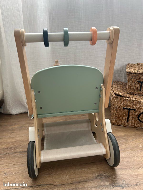 Poussette D'apprentissage En Bois ROBOTIME WRP24 - Pour Bébé Qui Apprend à Marcher, Jouet éducatif