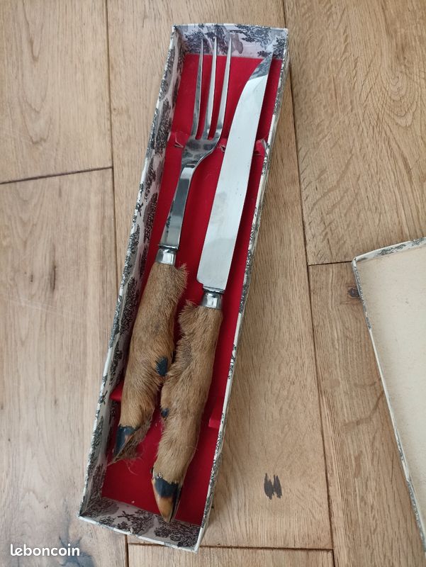 SERVICE À DÉCOUPER, couteau fourchette,argent massif et acier, Emile Puiforcat EUR 115,00 - FR